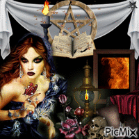 witch of fire - Free animated GIF
