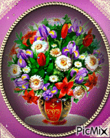 Vintage  'Bouquet de fleurs' geanimeerde GIF