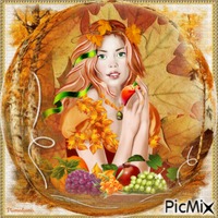 Portrait d'automne en brun et orange. - PNG gratuit