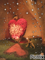 coeur avec son reflet - Darmowy animowany GIF