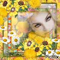yellow flowers - GIF animé gratuit