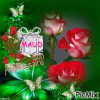 Bon anniversaire Maud - Animovaný GIF zadarmo