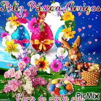 Feliz Páscoa Amigos - Бесплатный анимированный гифка