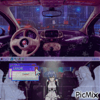 the angels are driving a car GIF animé