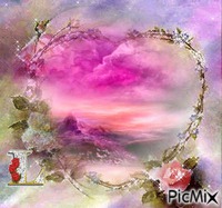 Coeur paysage - GIF animé gratuit