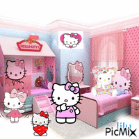 La chambre de Hello Kity GIF animasi