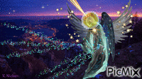 Night Angel spreading power and cleaning the energies - GIF animé gratuit
