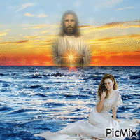 jesus  and girl - Ingyenes animált GIF