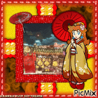 (((Princess Daisy in Japanese Style))) animeret GIF