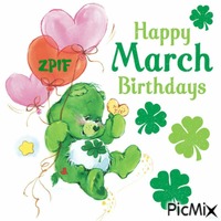 March Birthdays - GIF animate gratis