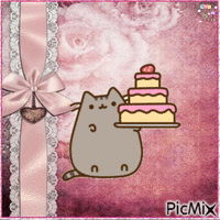 Pusheen's cake! - GIF animado gratis