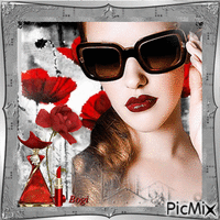 Portrait of a woman in sunglasses... animowany gif