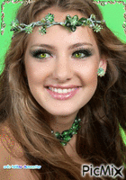 femme bijoux vert - Bezmaksas animēts GIF