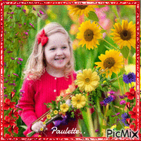 petite fille aux fleurs
