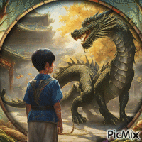 Concours : Dragon et enfant en Asie - 無料のアニメーション GIF