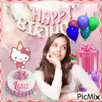 Joyeux anniversaire avec retard chère Lisa - GIF animé gratuit