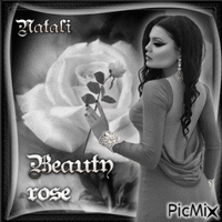 Beauty rose white-black