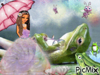 ma version de la princesse et la grenouille - GIF animé gratuit