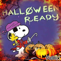 Halloween Ready - The Peanuts Gang. 🙂🎃 animált GIF