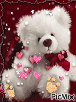 teddy bear with hearts and stars - GIF animé gratuit