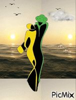 Pareja y mar Animated GIF