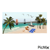 пляж animovaný GIF