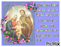 Buenos Dias Jesus, Jose y Maria - GIF animate gratis