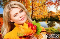 Девушка осень - Ingyenes animált GIF