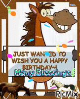 11-2-23 bday wish horse - 無料のアニメーション GIF