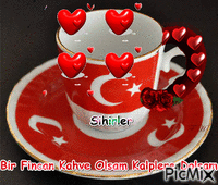 Bir Fincan Kahve Olsam Kalplere Dolsam - GIF animasi gratis