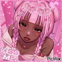 pink girl GIF animé
