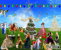 إحتفال مع بابا نويل - Δωρεάν κινούμενο GIF