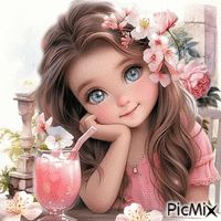 Porträt eines kleinen Mädchens mit blauen Augen - 免费动画 GIF