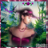 Femme robe violette - GIF animé gratuit