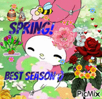 My melo and me love spring! :) animovaný GIF