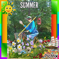 Summer Fun Scarecrow - GIF เคลื่อนไหวฟรี