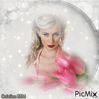 Portrait femme par BBM geanimeerde GIF
