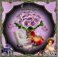 Thank you lavender roses - GIF animasi gratis