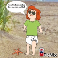 Baby loves the beach Animiertes GIF