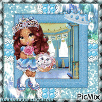 {{Little Princess in Pastel Blue Palace}} GIF animasi