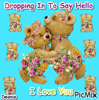 Bears Dancing Dropping In To Say Hello, I Love You. GIF animado