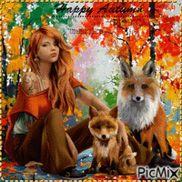 Happy Autumn.. Fox. Woman