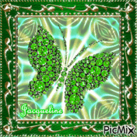 joli papillon vert κινούμενο GIF