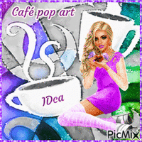 Café pop art animovaný GIF