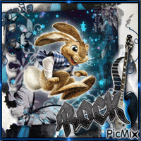 Rock Bunny - GIF animate gratis