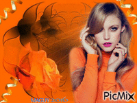 concours femme en orange - GIF animé gratuit