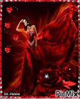 Lady in red. animuotas GIF