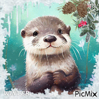 Otter-winter - GIF animé gratuit