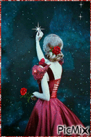 Red Rose Woman - GIF animado gratis