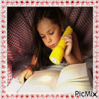 Little Girl That Reads - Besplatni animirani GIF